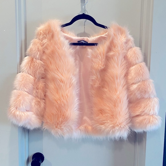 Short pink pho fur coat! Great for parties! - Picture 1 of 6